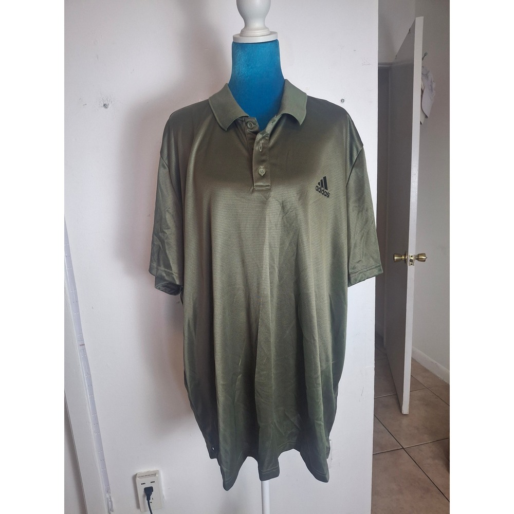 Adidas Mens Olive Green Short Sleeve Polo Shirt IB8239 Size 2XL